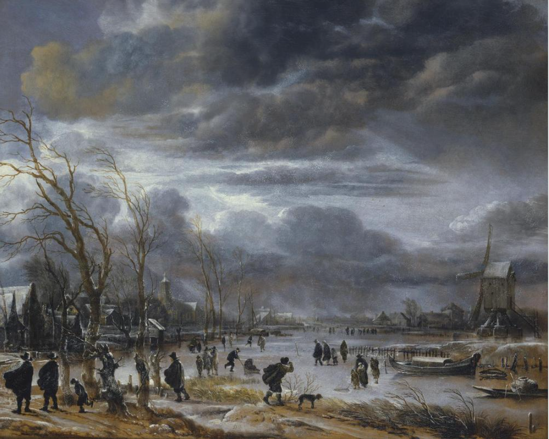 Winter Landscape with Figures in a Snowstorm
