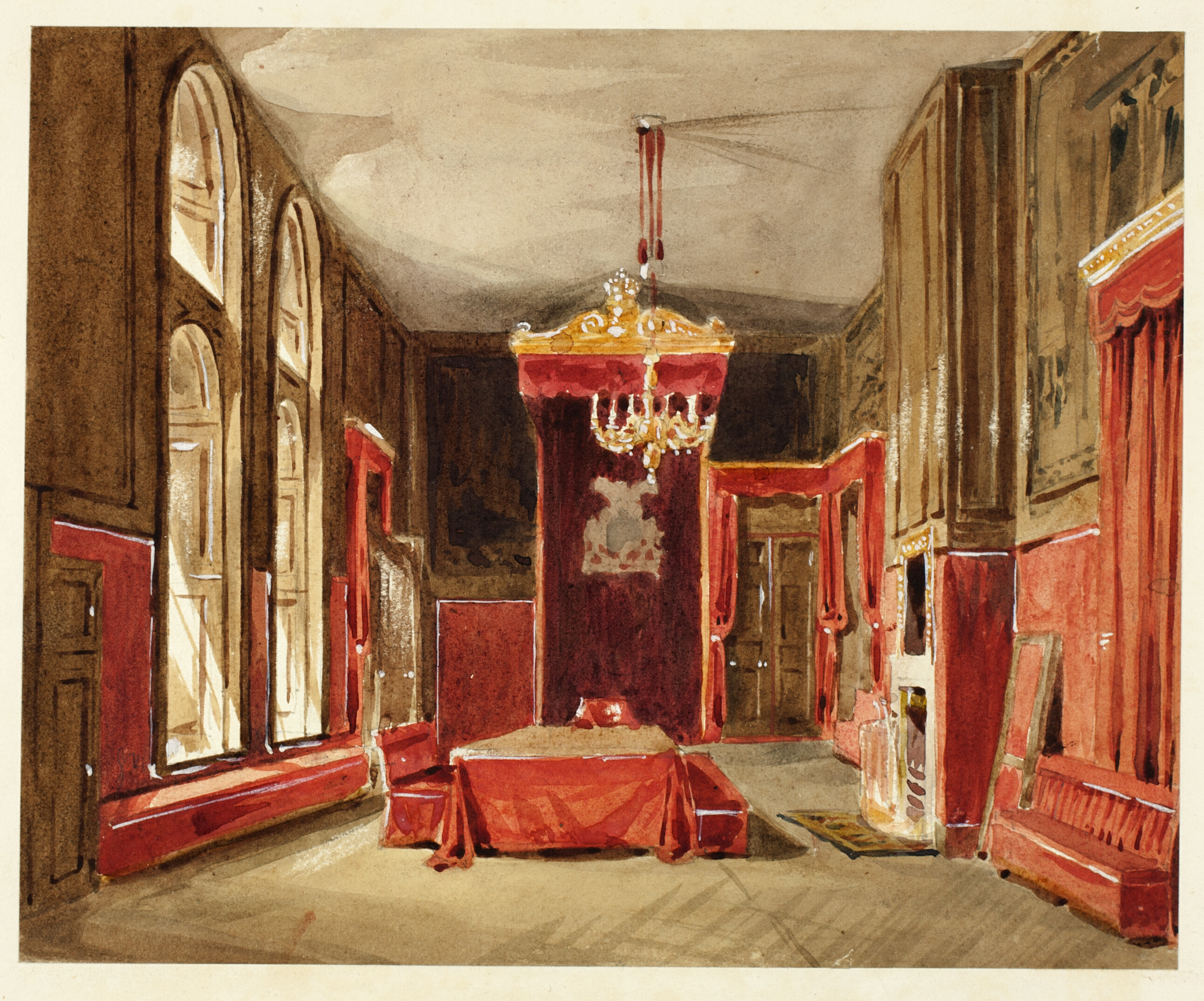 Study for Drawing Room, St. James, from Microcosm of London