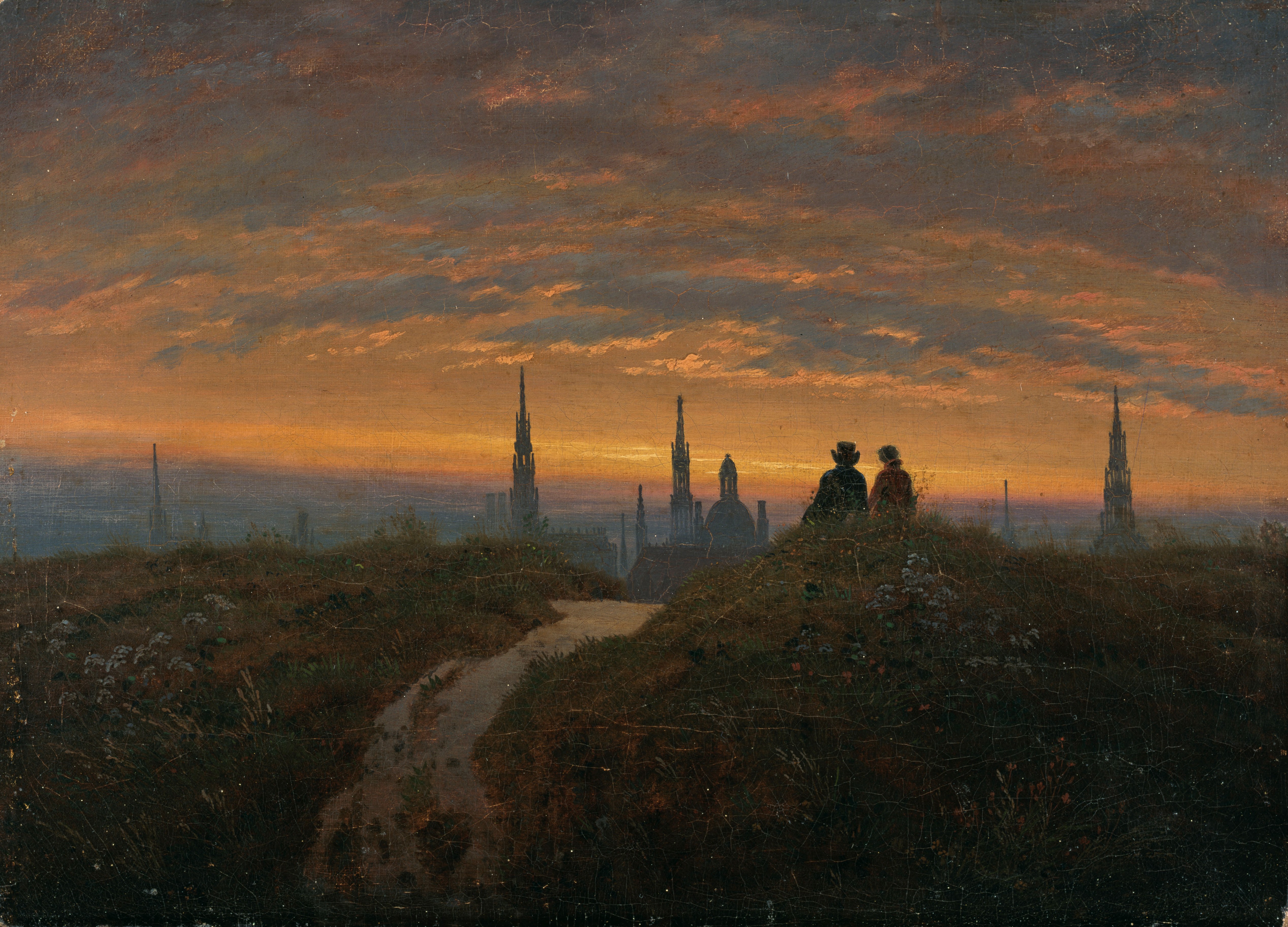 View of Dresden at sunset