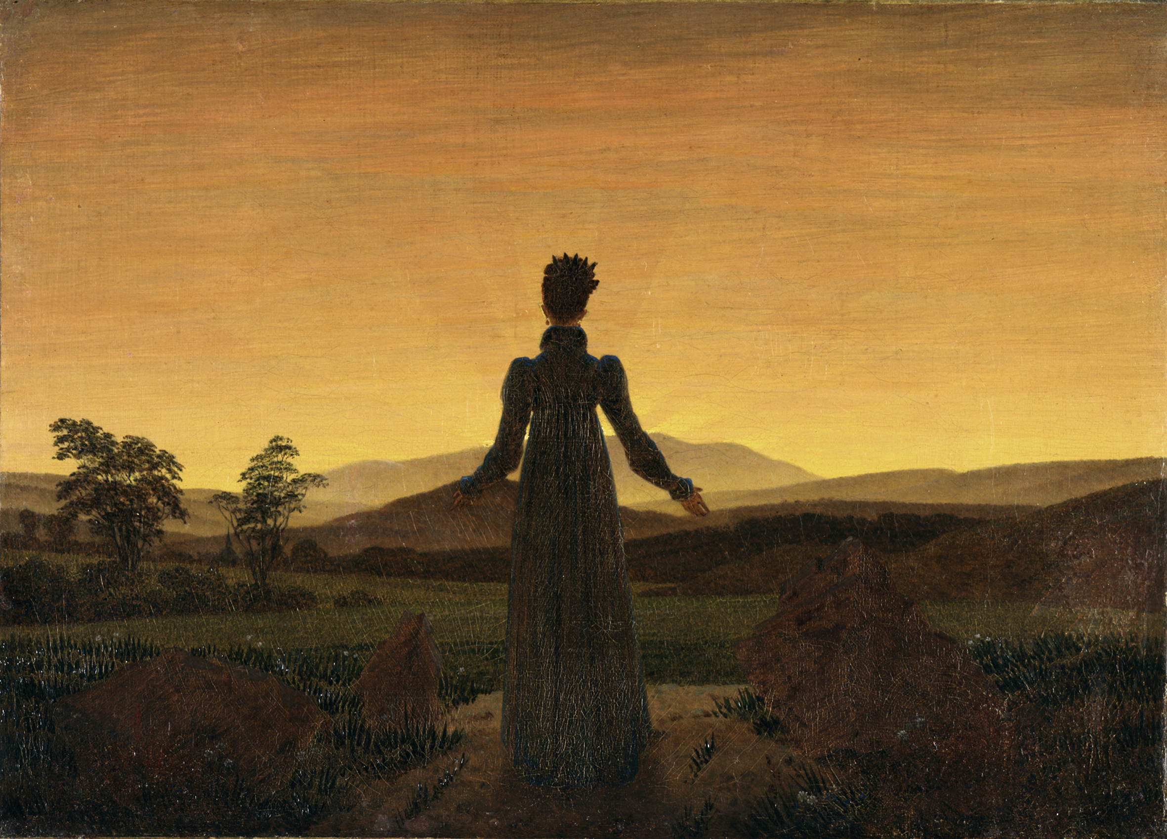 Woman in Front of the Setting Sun