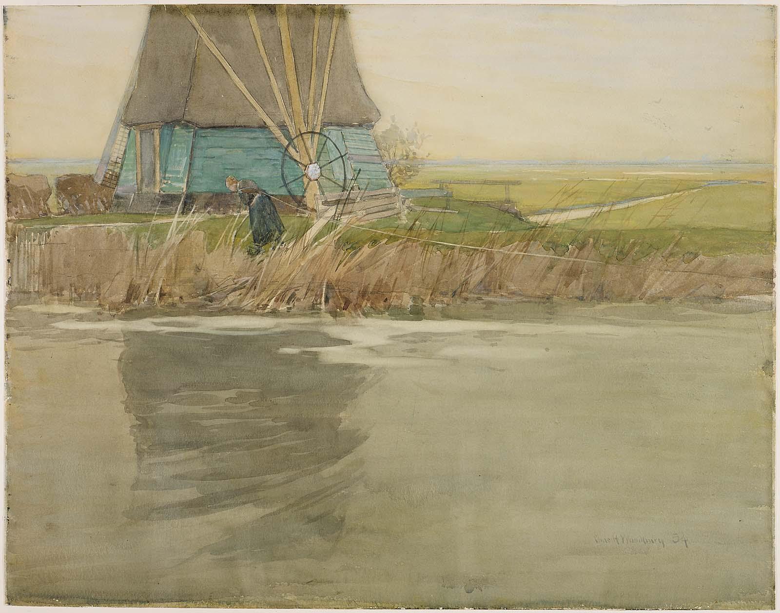 Canal Scene, Holland: The Green Mill