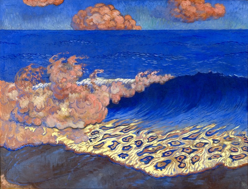 Marine bleue, effet de vague