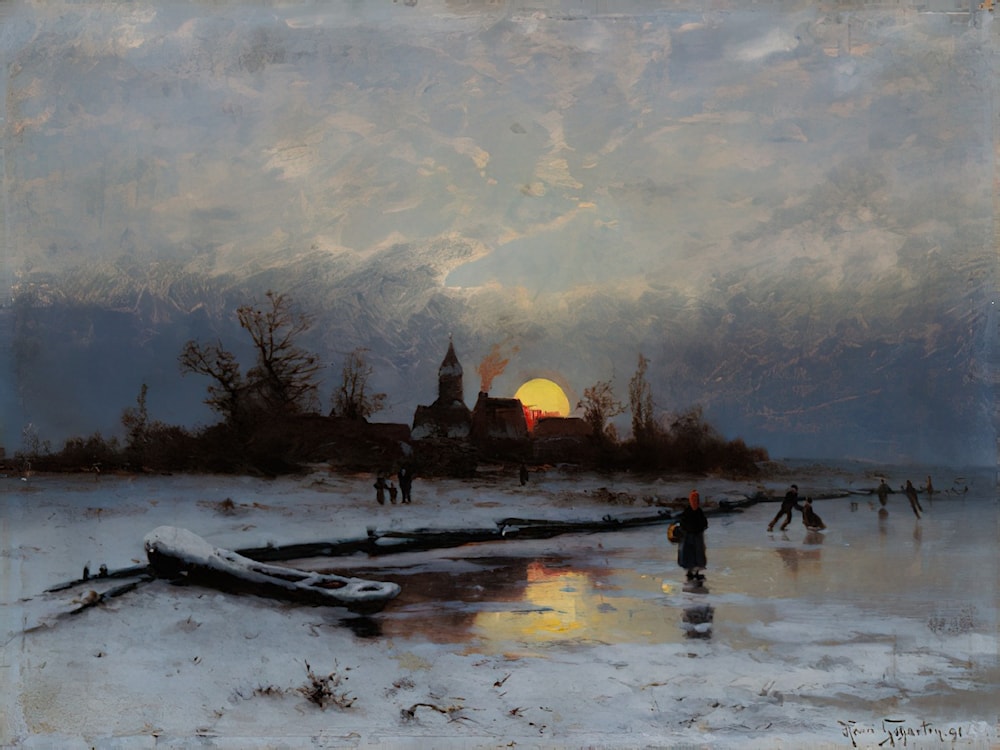 Winterlicher Sonnenuntergang