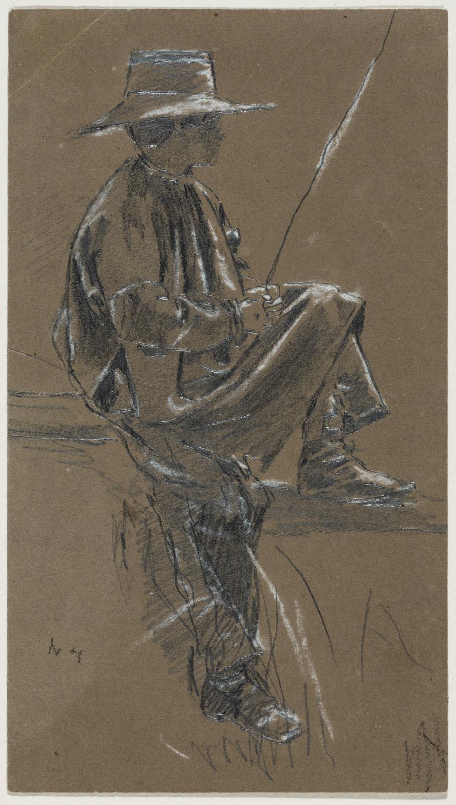 Preparatory Drawing for the Wood Engraving "Watching the Crows"